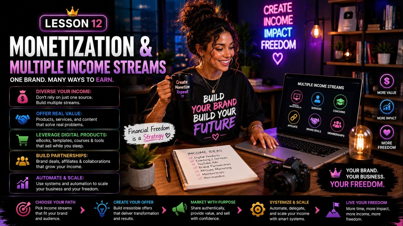 Thumbnail for lesson 12: Monetization and income streams